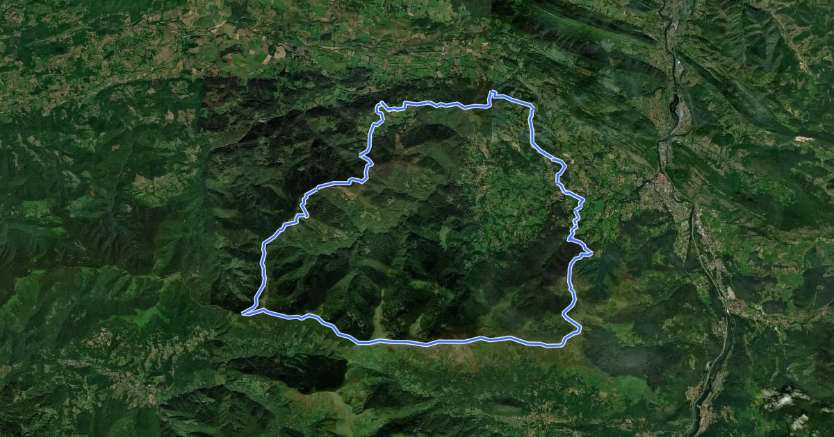 Маршрут Tour de La Barguillère на спутниковом снимке