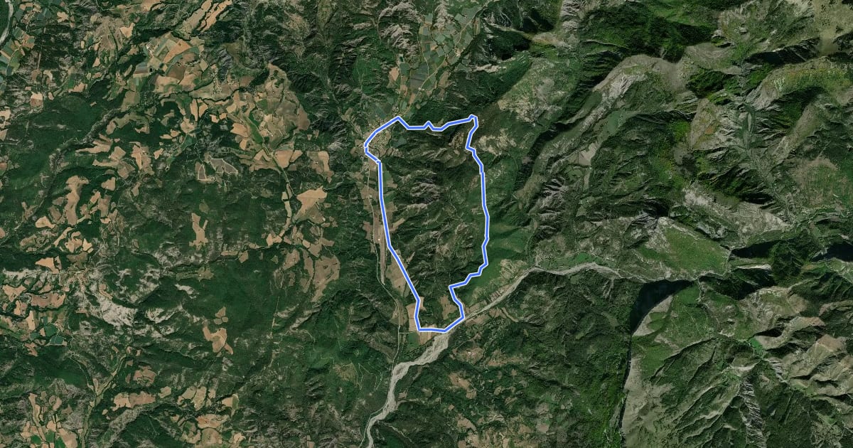Маршрут Tour de la Blachère на спутниковом снимке