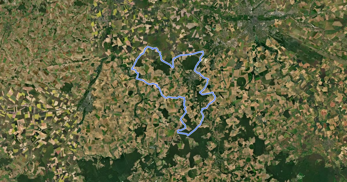 Маршрут Tour de la Communauté du FerCher на спутниковом снимке