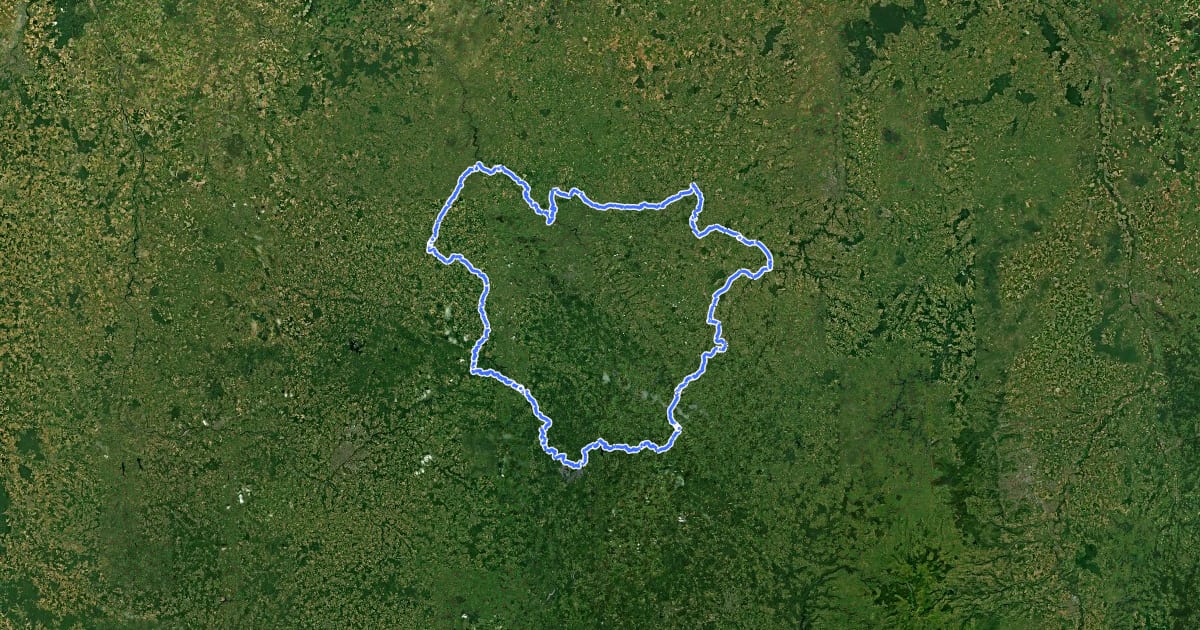 Маршрут Tour de la Creuse à vélo на спутниковом снимке