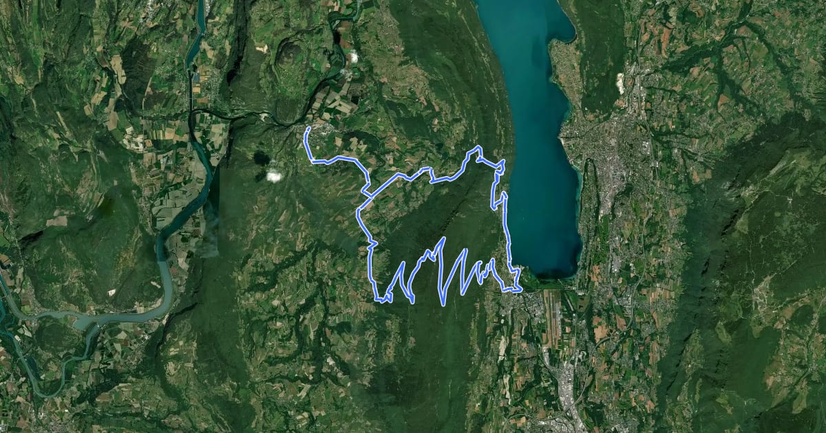 Маршрут Tour de la Dent du Chat на спутниковом снимке