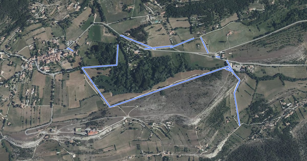 Маршрут Tour de la Fontaine des Près на спутниковом снимке