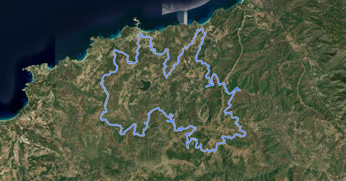 Маршрут Tour de la Haute Balagne на спутниковом снимке