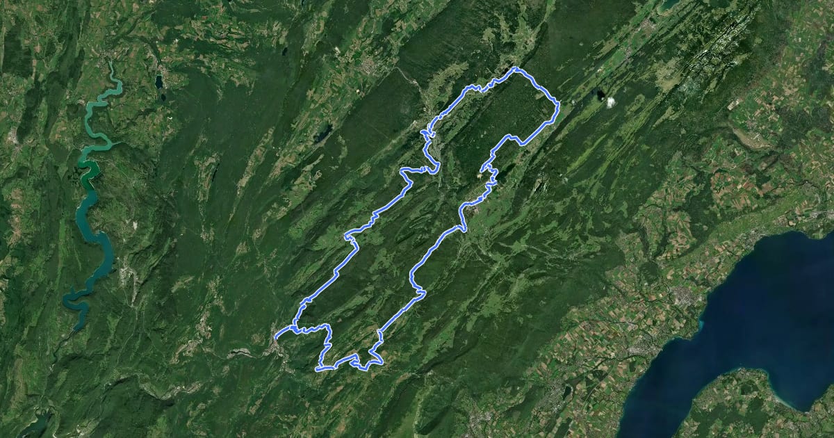 Маршрут Tour de la Haute Bienne на спутниковом снимке