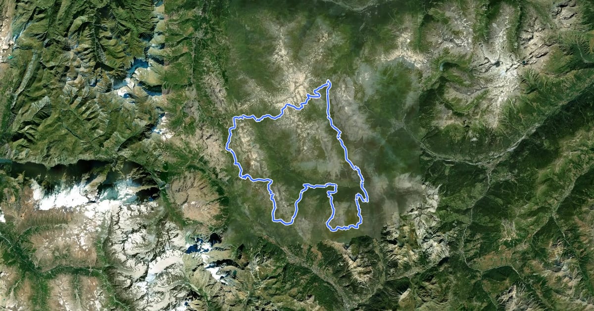 Маршрут Tour de la Haute vallée de la Clarée на спутниковом снимке