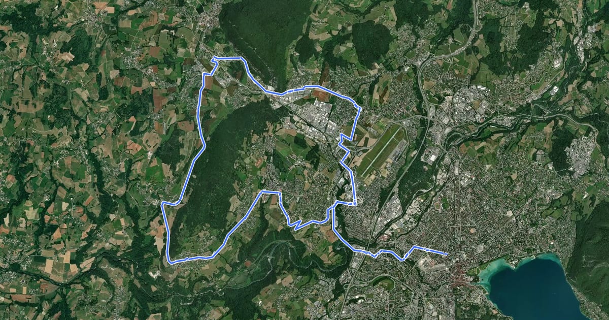 Маршрут Tour de la Montagne d'Âge на спутниковом снимке