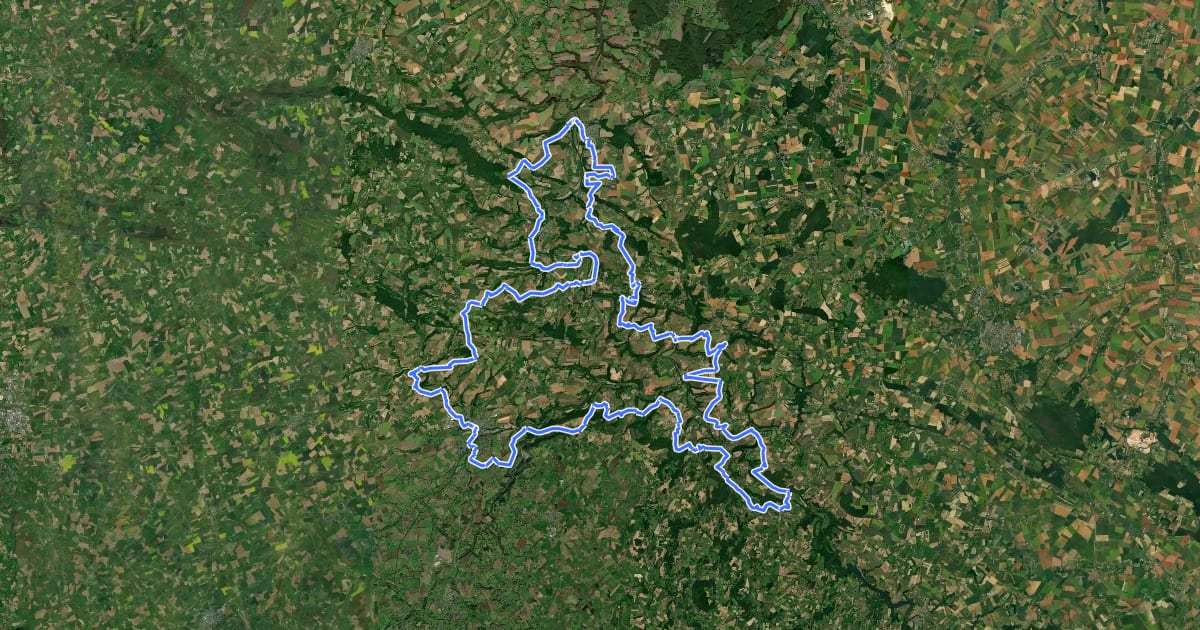 Маршрут Tour de la Suisse Normande на спутниковом снимке