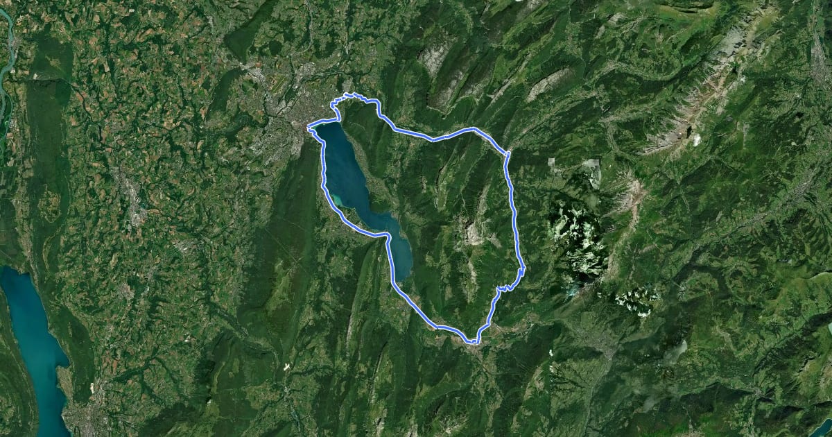 Маршрут Tour de la Tournette на спутниковом снимке