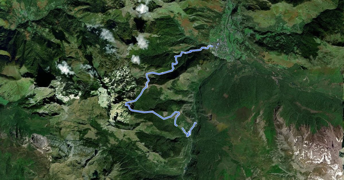 Маршрут Tour de la Vallée d'Ossau - Étape 1 Eaux-Chaudes / Laruns на спутниковом снимке