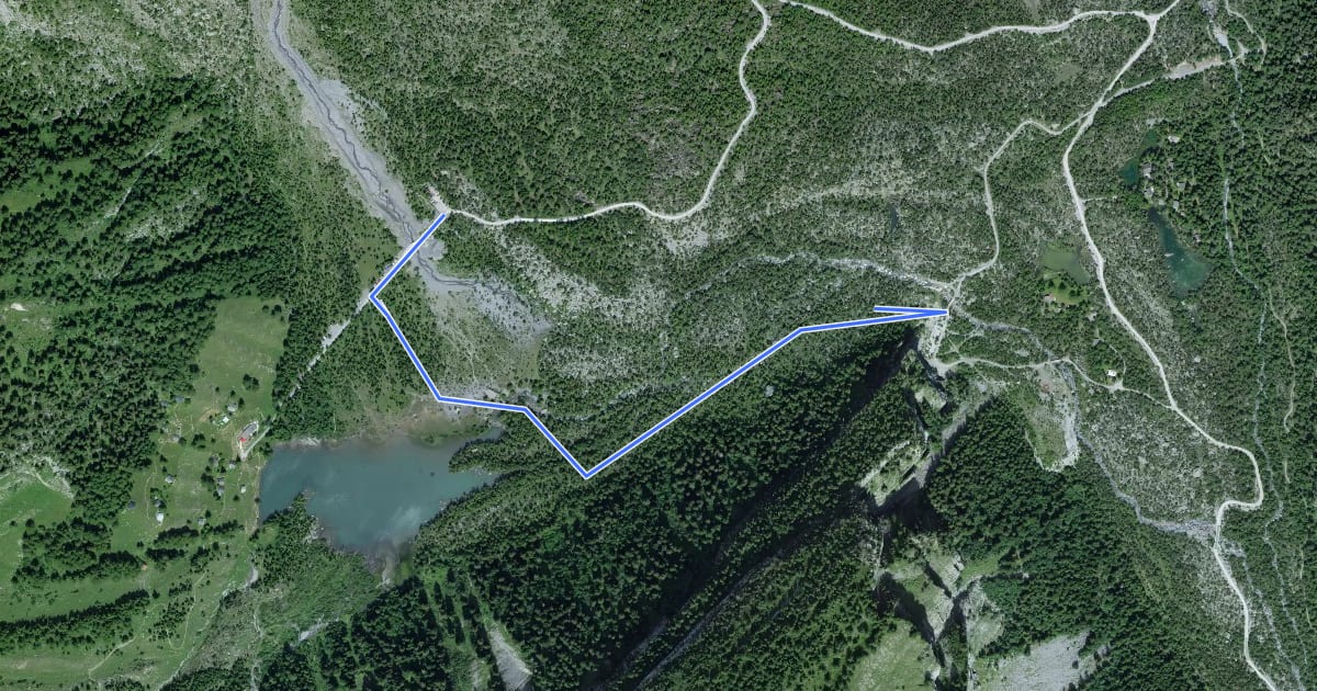 Маршрут Tour de la vallée de Derborence на спутниковом снимке