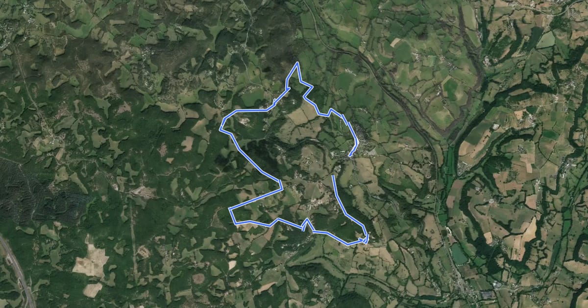 Маршрут Tour de la Vicomté Boucle Turenne на спутниковом снимке