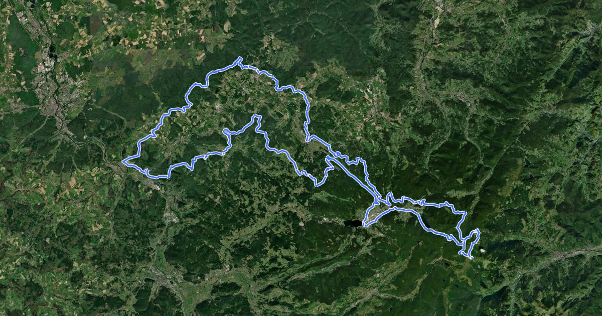 Маршрут Tour de la Vologne на спутниковом снимке
