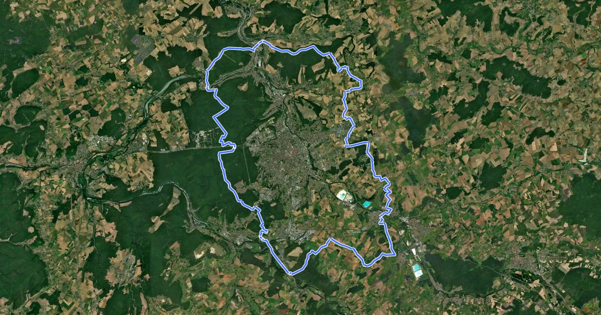 Маршрут Tour de Nancy на спутниковом снимке