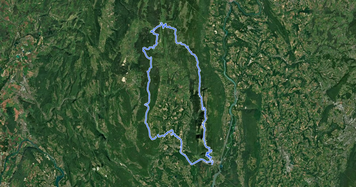 Маршрут Tour de Pays Bugey Grand Colombier на спутниковом снимке