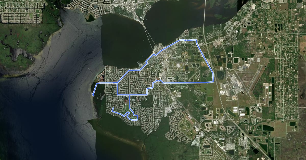 Маршрут Tour de Punta Gorda на спутниковом снимке