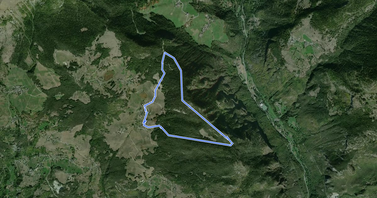 Маршрут Tour de Saint-Evence на спутниковом снимке