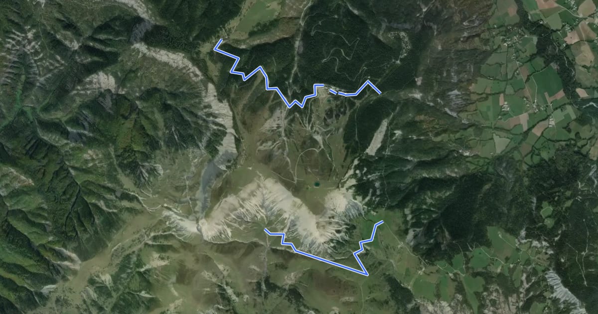 Маршрут Tour de Tête Grosse на спутниковом снимке