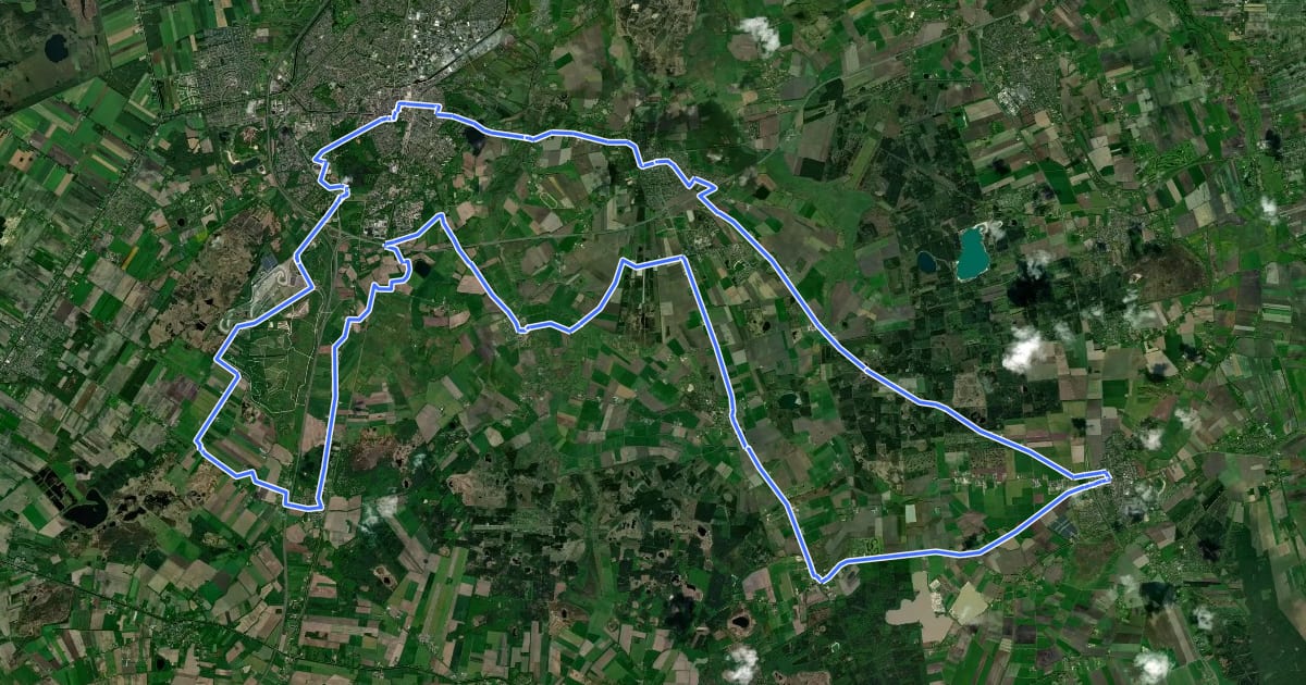 Маршрут Tour de TT - Fietsroute на спутниковом снимке