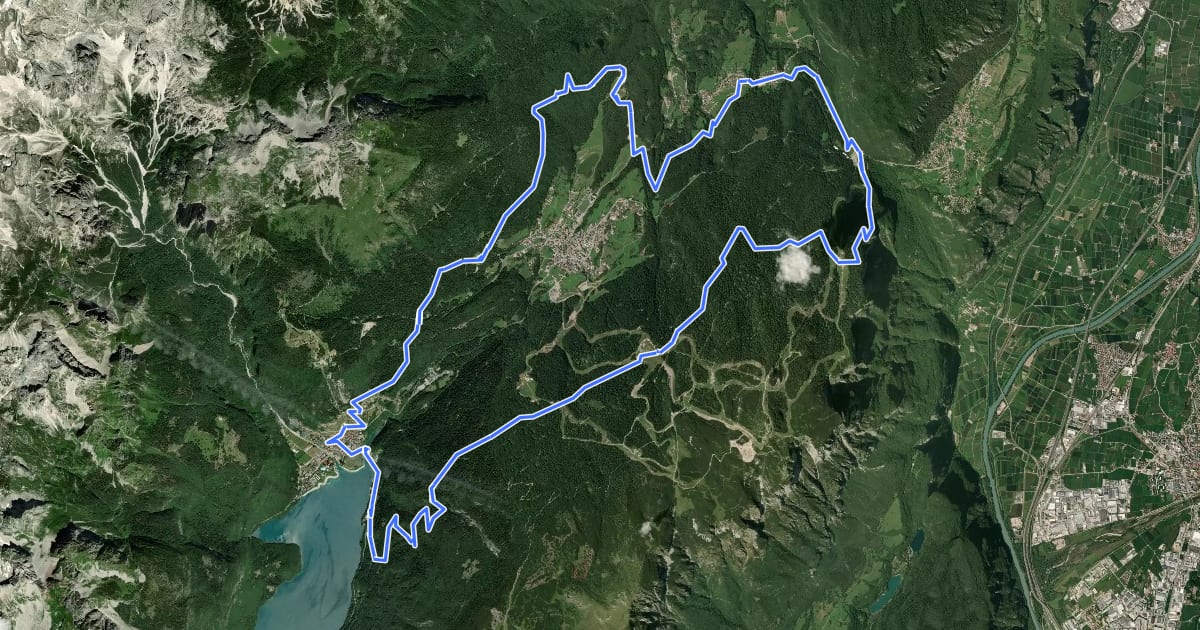 Маршрут Tour dei 4 Paesi на спутниковом снимке
