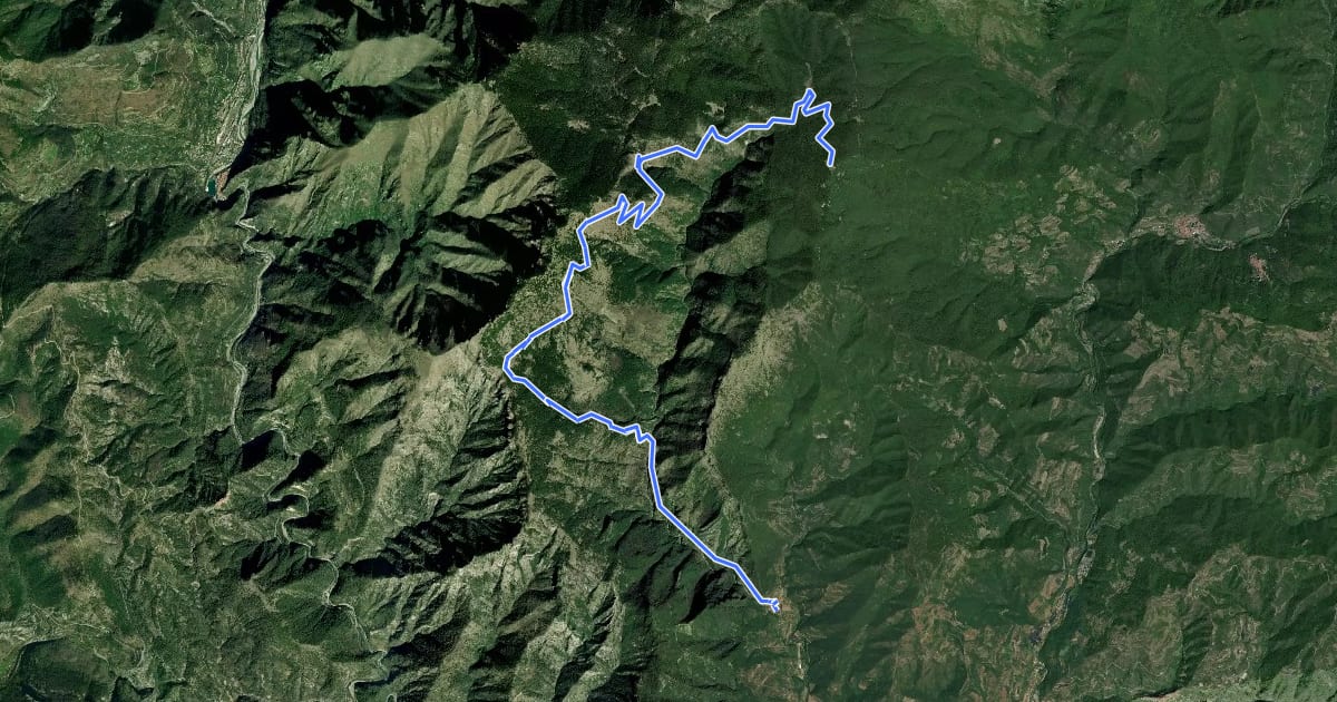 Маршрут Tour del Parco Alpi Liguri на спутниковом снимке
