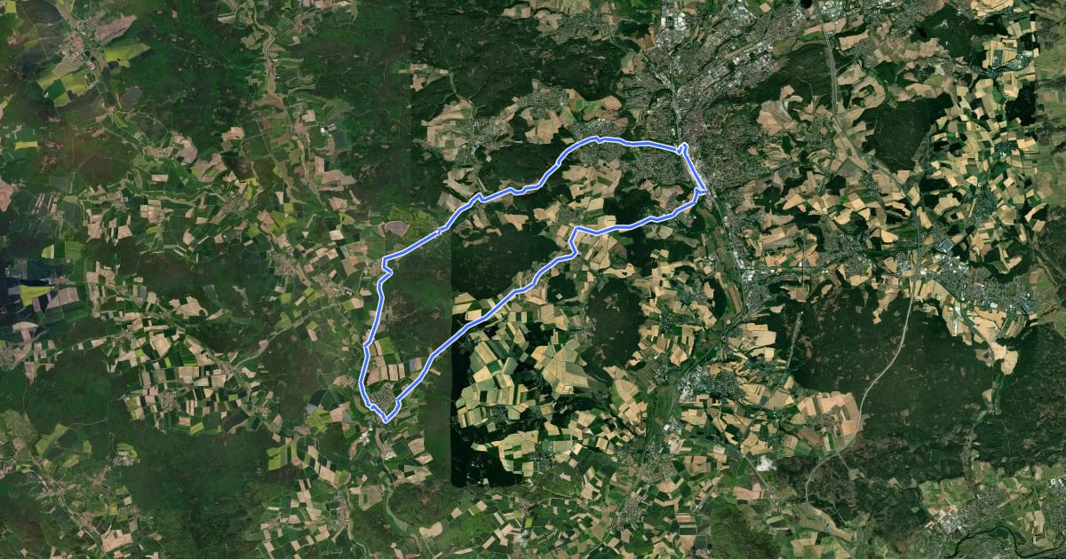 Маршрут Tour der Fachwerkromantik на спутниковом снимке