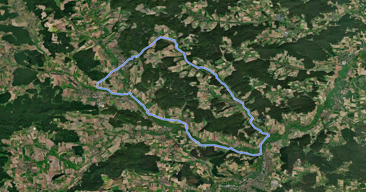 Маршрут Tour der Sinne на спутниковом снимке