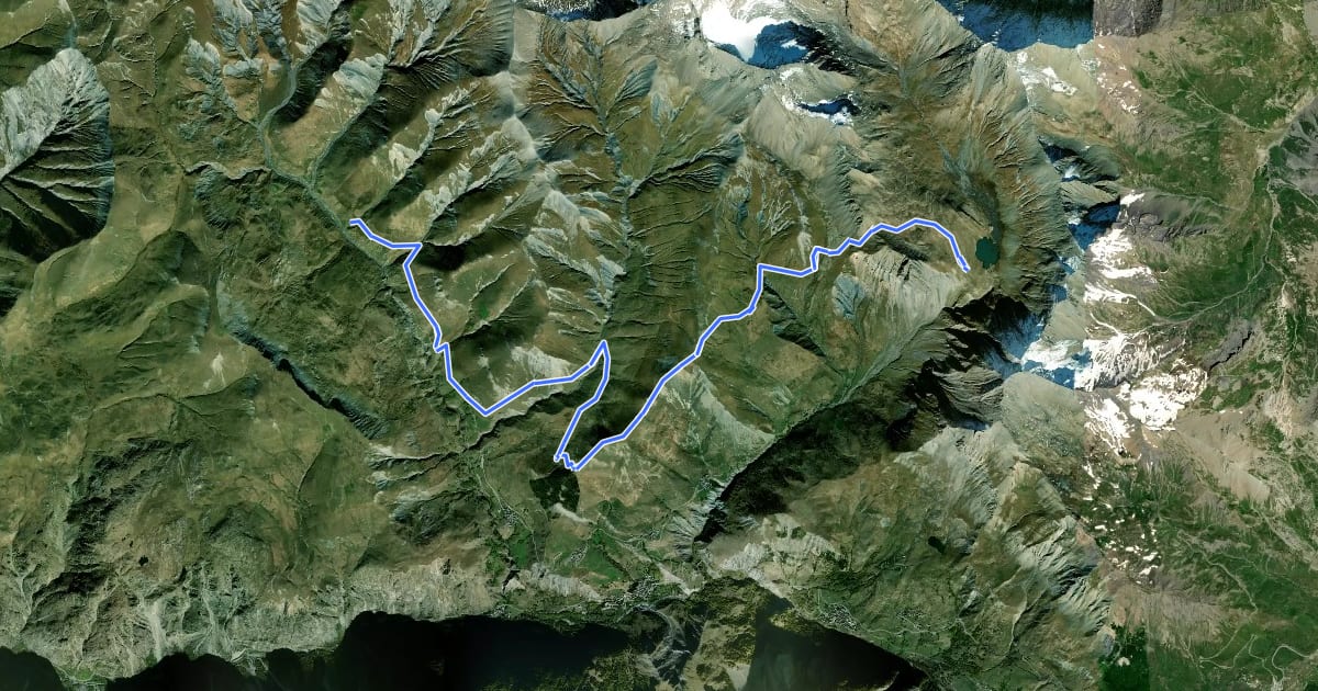 Маршрут Tour des Aiguilles d'Arves (étape 4) на спутниковом снимке