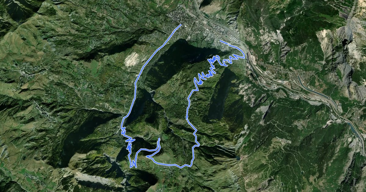 Маршрут Tour des Albiez на спутниковом снимке