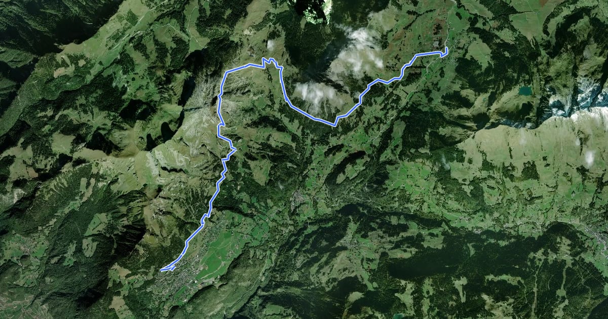 Маршрут Tour des Alpes Vaudoises Étape 2 на спутниковом снимке