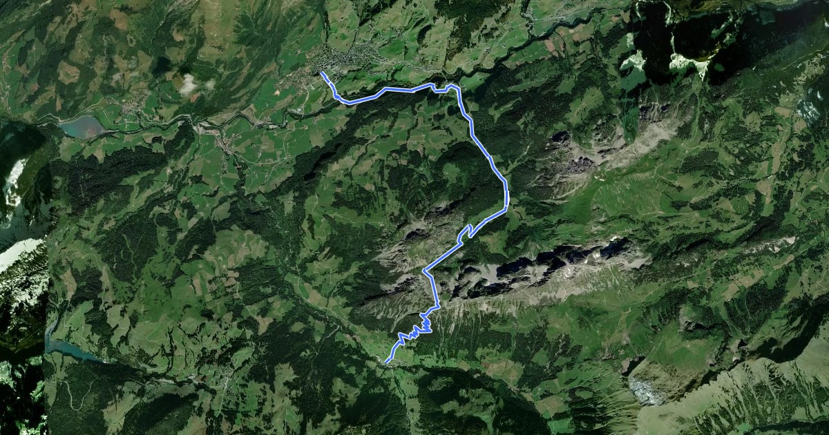 Маршрут Tour des Alpes Vaudoises Étape 4 на спутниковом снимке