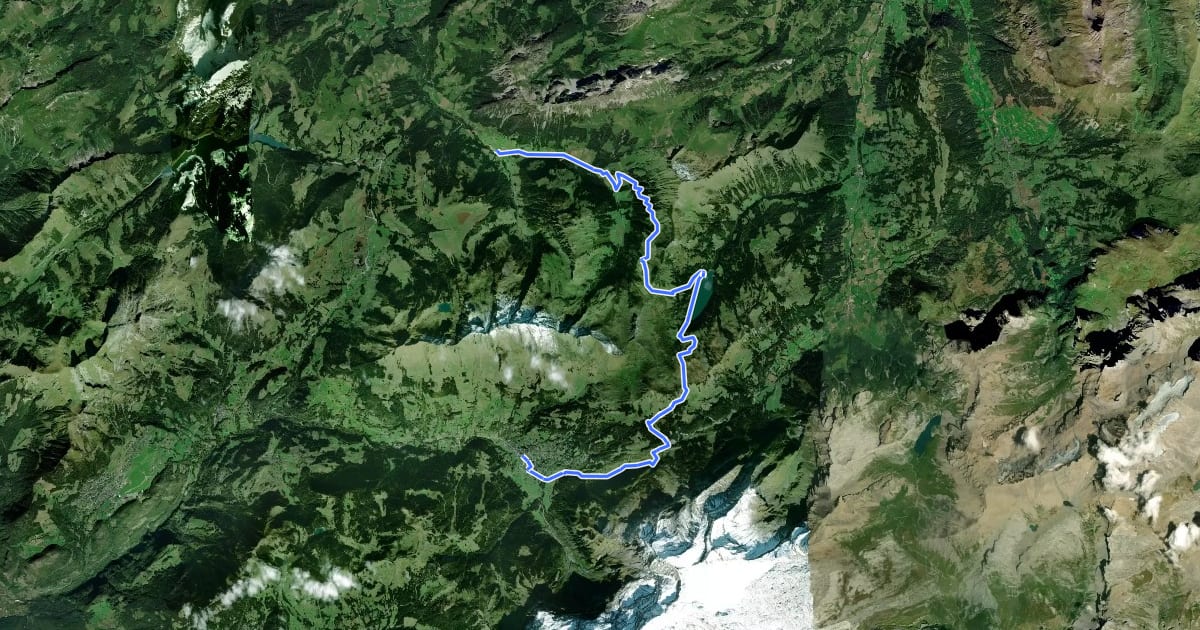 Маршрут Tour des Alpes Vaudoises Étape 5 на спутниковом снимке