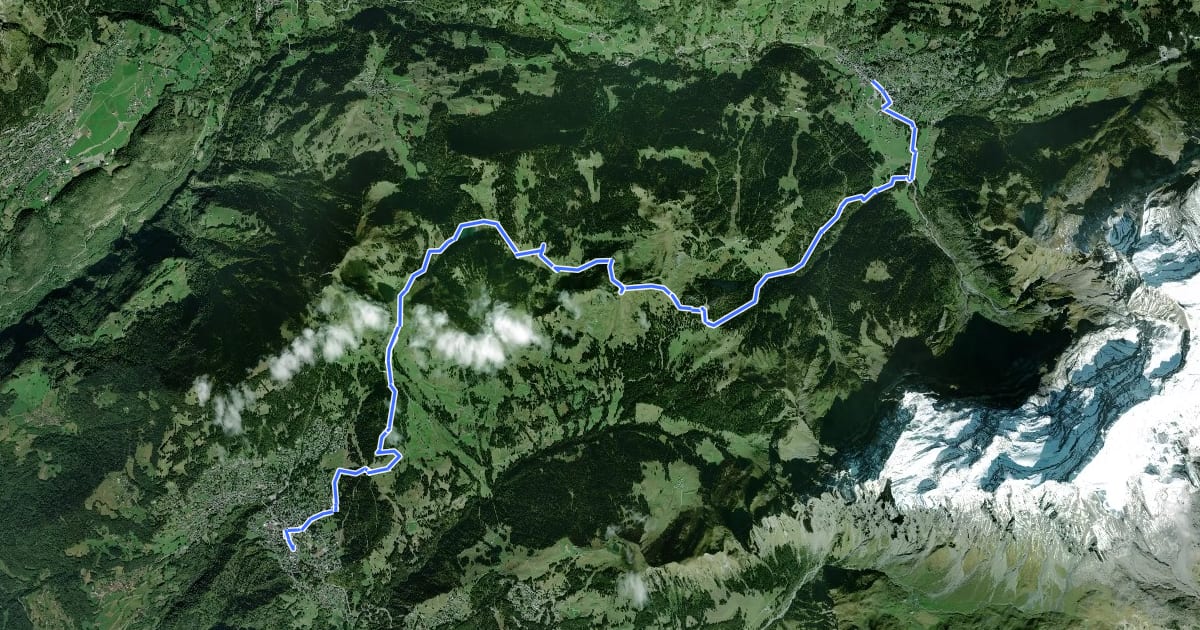 Маршрут Tour des Alpes Vaudoises Étape 6 на спутниковом снимке