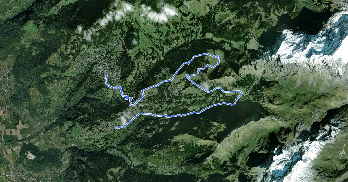 Маршрут Tour des Alpes Vaudoises Étape 7 на спутниковом снимке