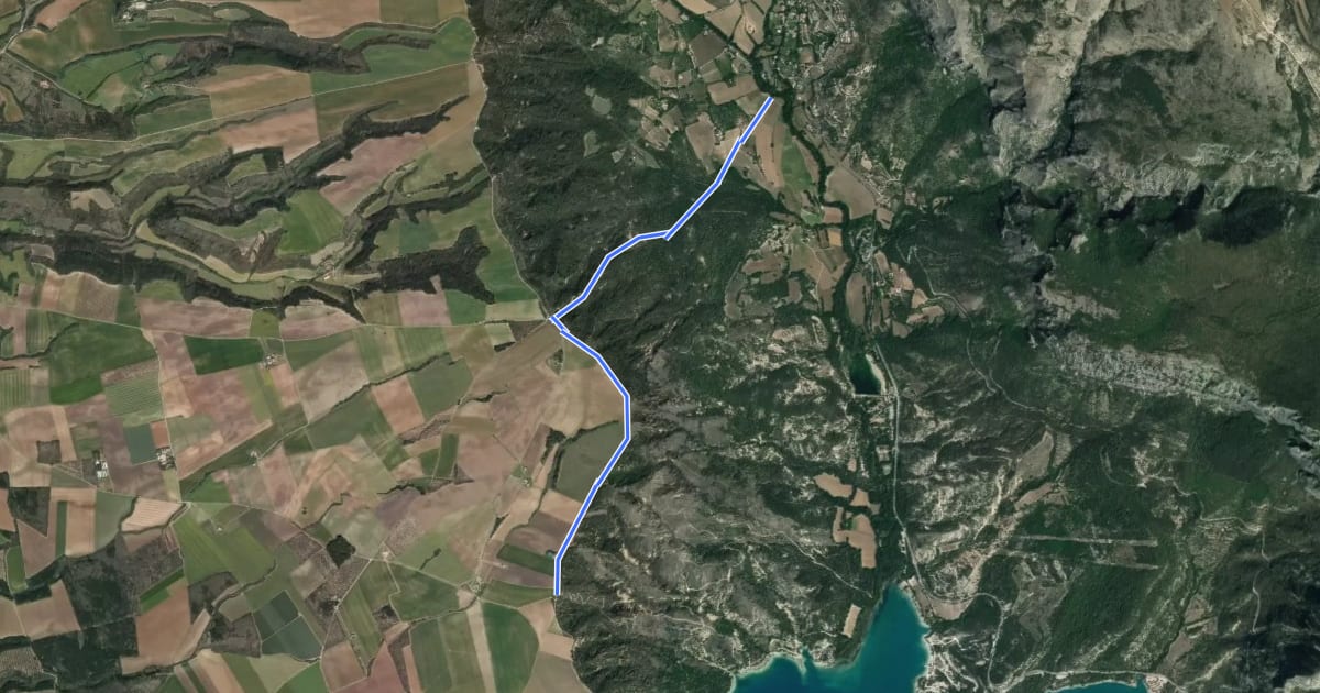 Маршрут Tour des Balcons du Verdon et Plateau de Valensole на спутниковом снимке
