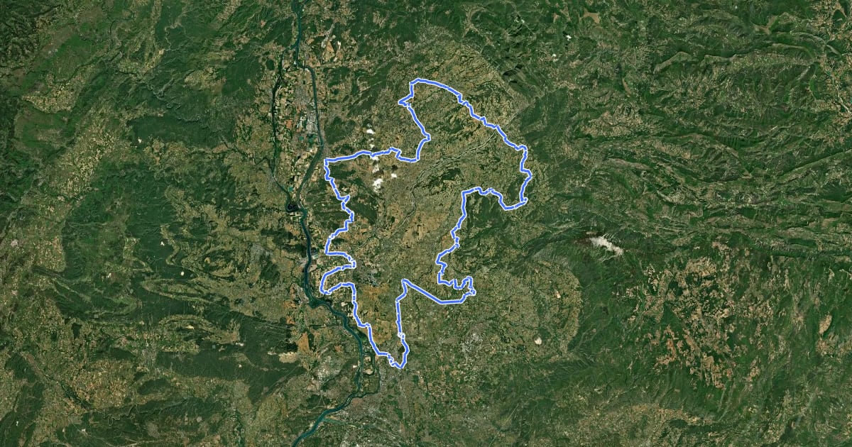 Маршрут Tour des Côtes-du-Rhône à vélo на спутниковом снимке