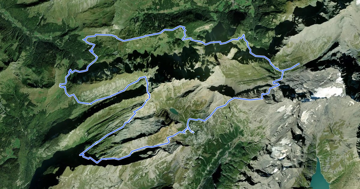 Маршрут Tour des Dents Blanches на спутниковом снимке