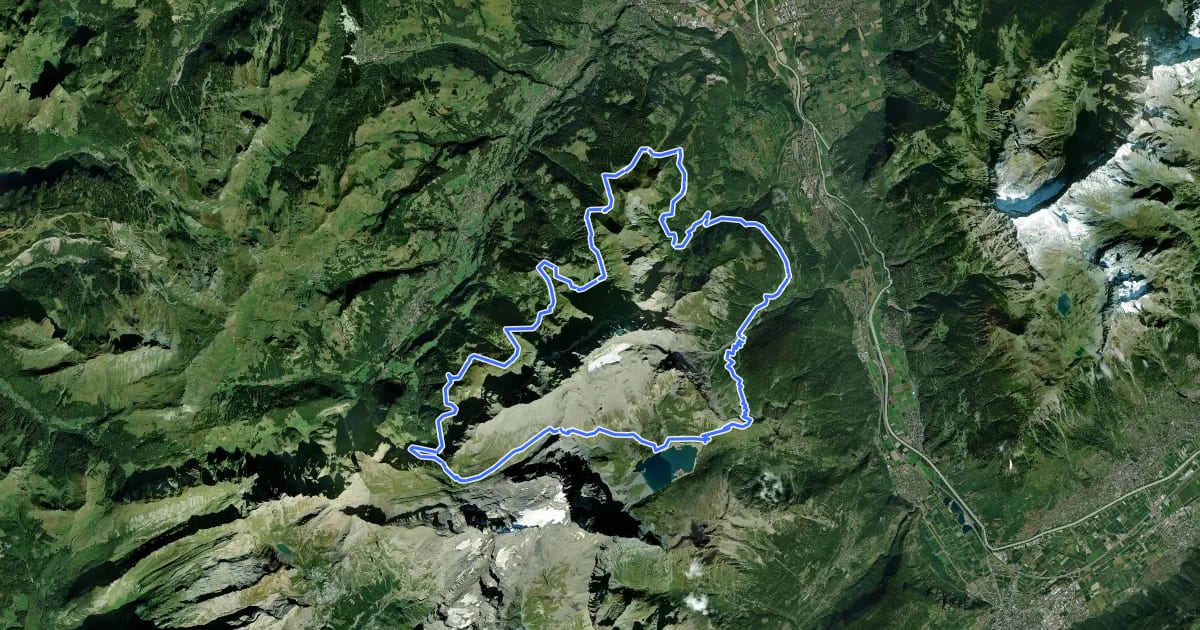 Маршрут Tour des Dents du Midi на спутниковом снимке