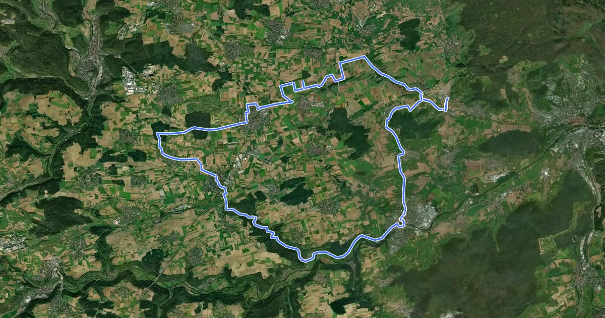 Маршрут Tour des Erinnerns на спутниковом снимке
