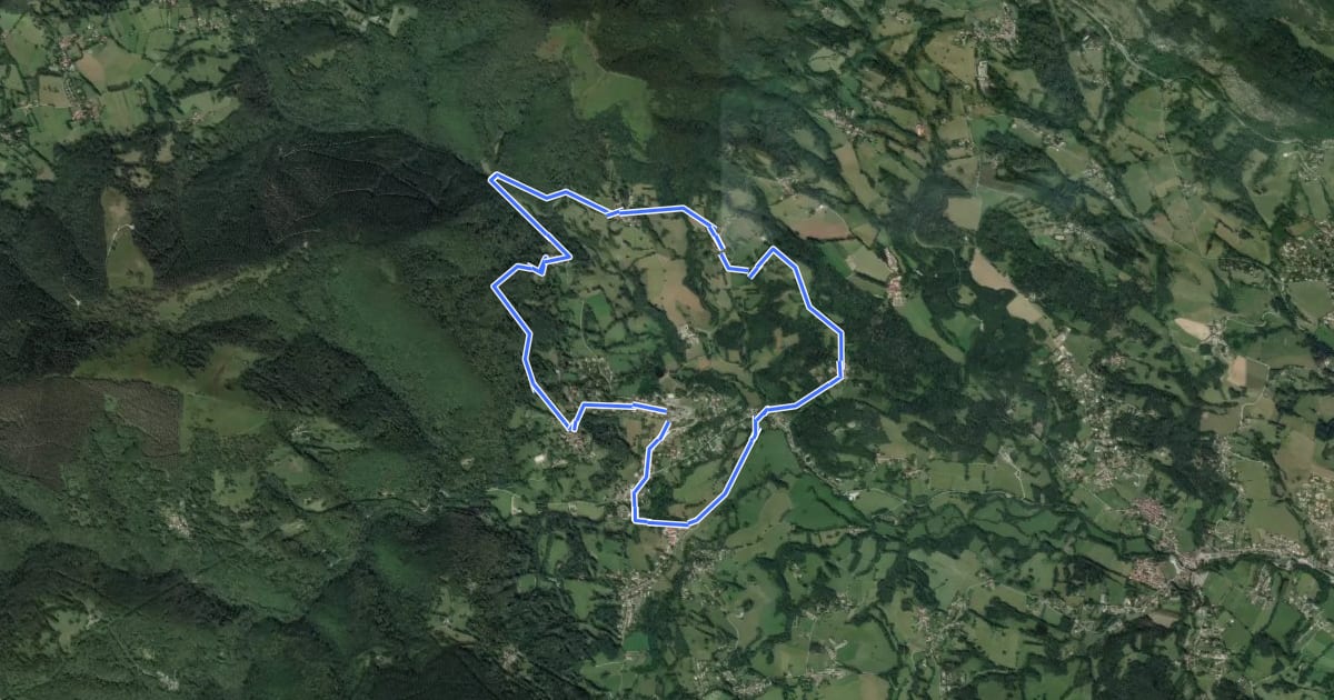 Маршрут Tour des Hameaux на спутниковом снимке