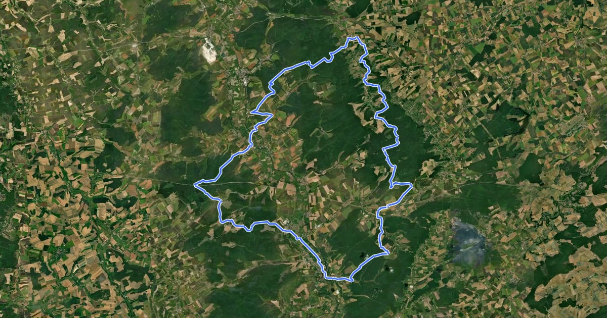 Маршрут Tour des Hauts de Meuse на спутниковом снимке