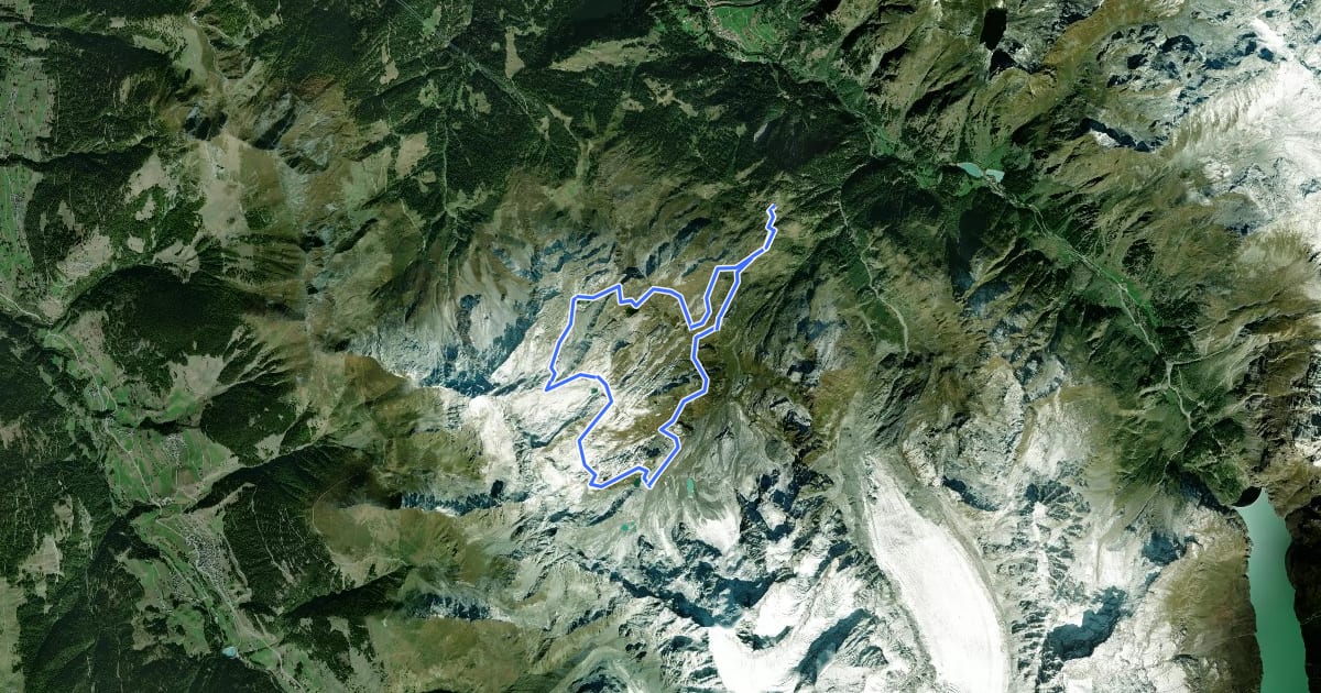 Маршрут Tour des Lacs на спутниковом снимке