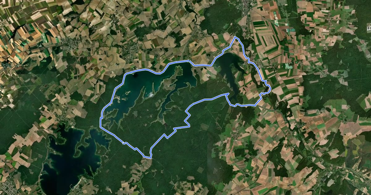Маршрут Tour des Lacs на спутниковом снимке