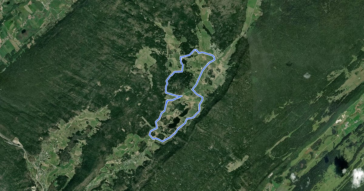 Маршрут Tour des Lacs на спутниковом снимке