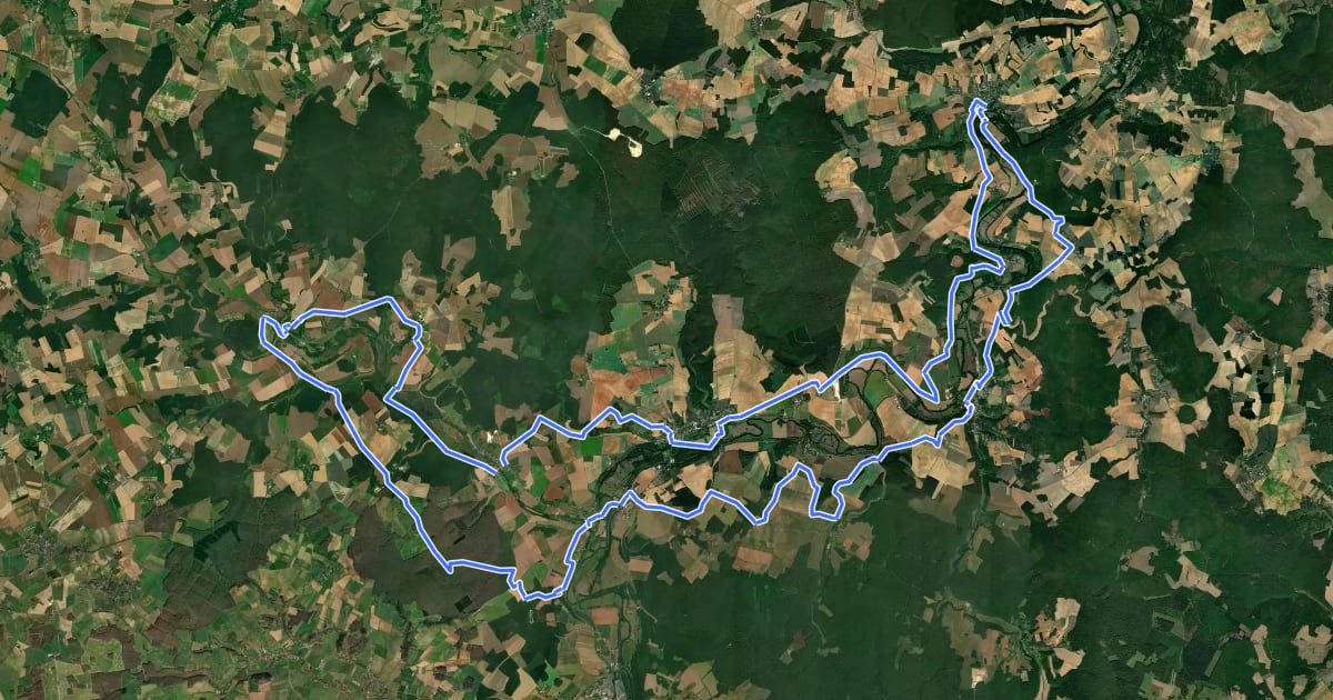 Маршрут Tour des Méandres de l'Yonne на спутниковом снимке