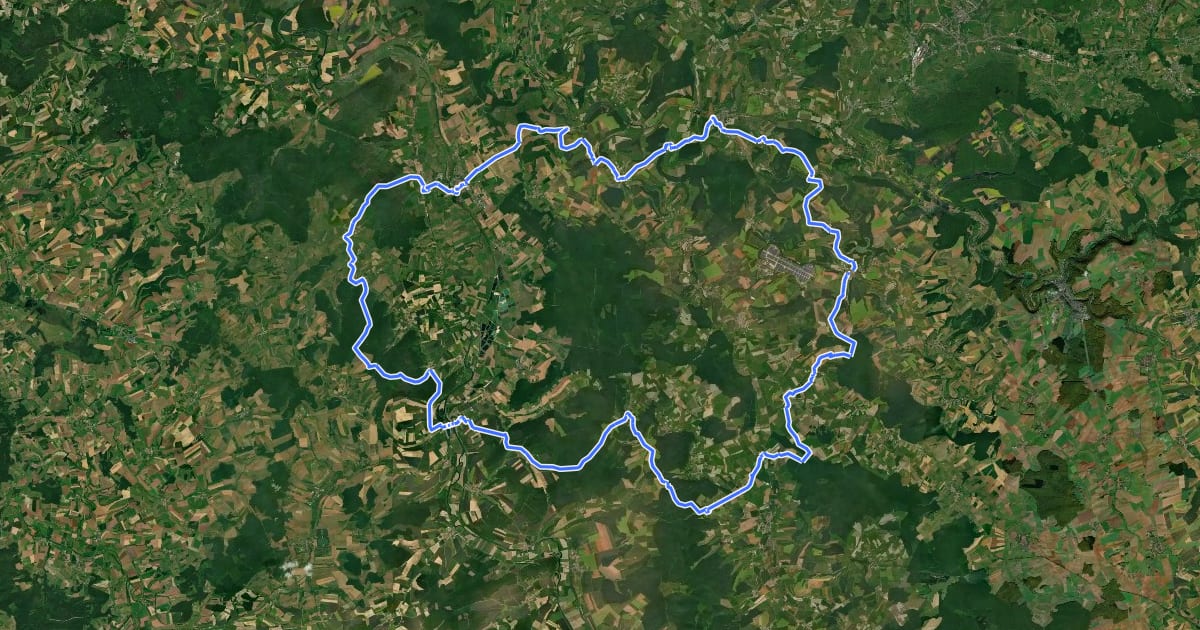 Маршрут Tour des Marches de Meuse на спутниковом снимке