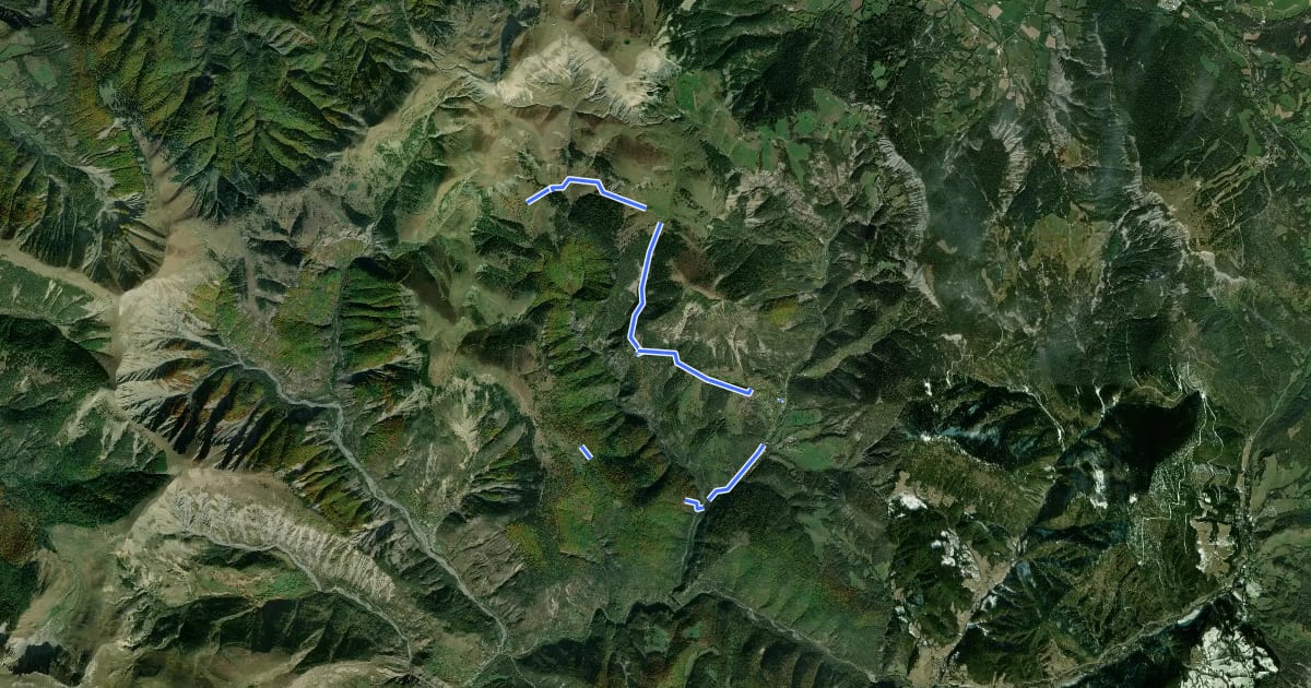Маршрут Tour des montagnes d'Auzet на спутниковом снимке