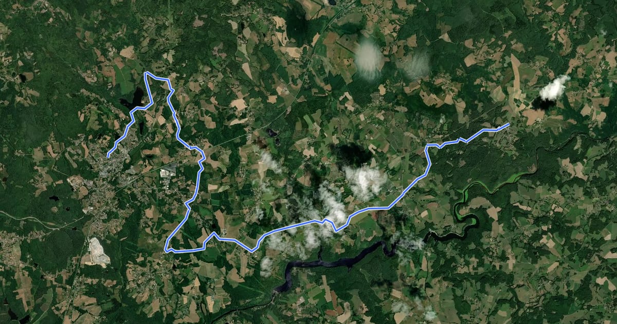Маршрут Tour des Monts d'Ambazac - étape 6 на спутниковом снимке