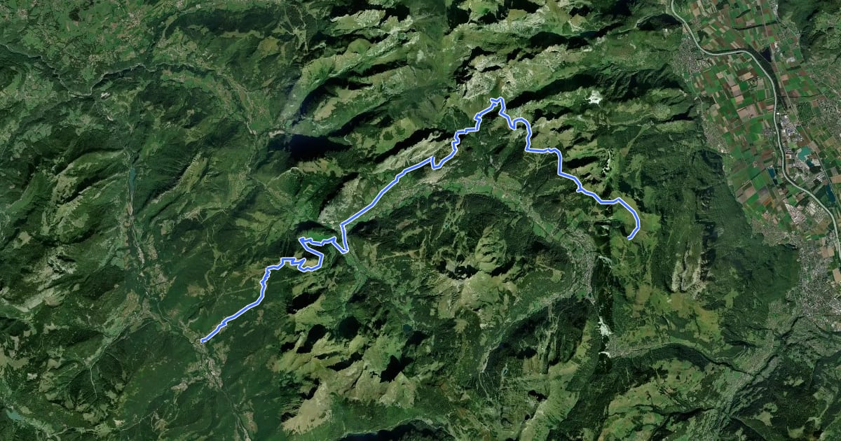 Маршрут Tour des Portes du Soleil на спутниковом снимке