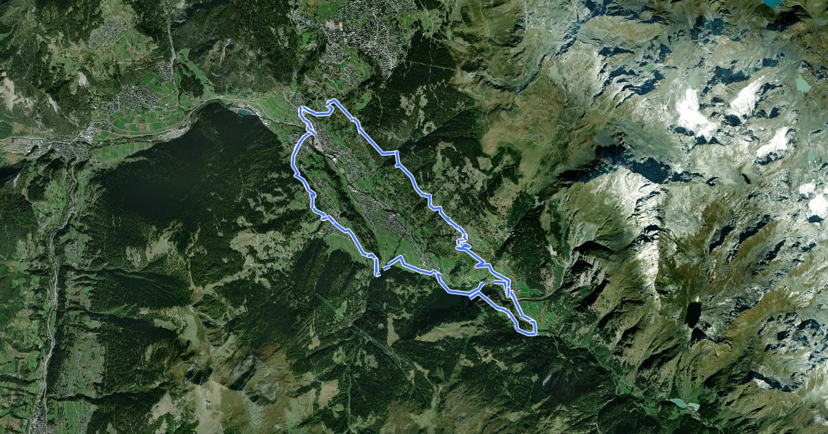 Маршрут Tour des Villages на спутниковом снимке