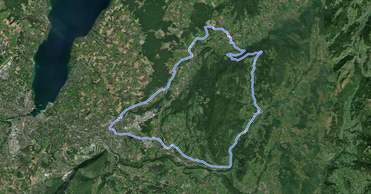 Маршрут Tour des Voirons на спутниковом снимке